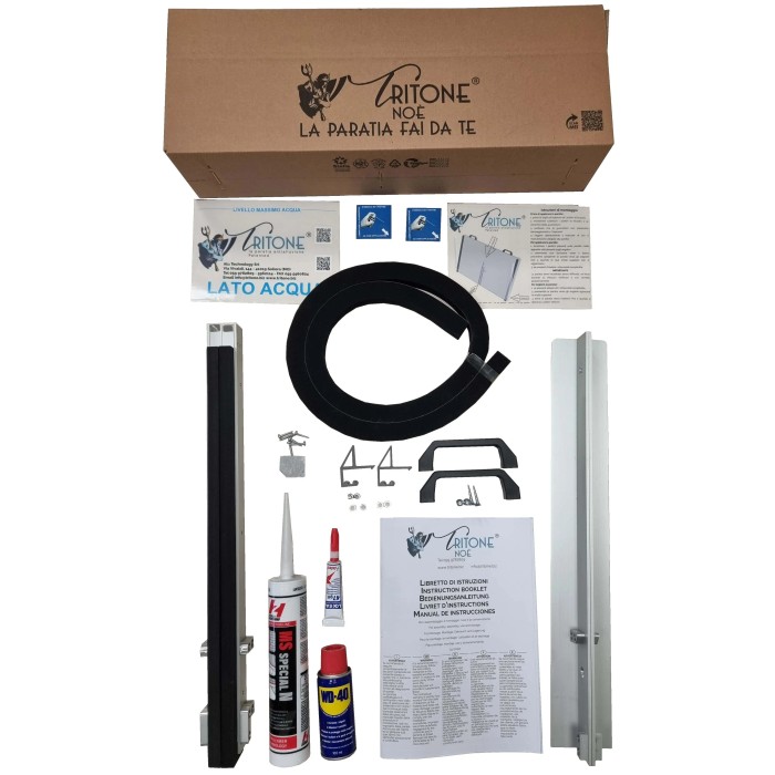 Kit impermeabilizzazione bituminosa t.b.t. con accessori e istruzioni.