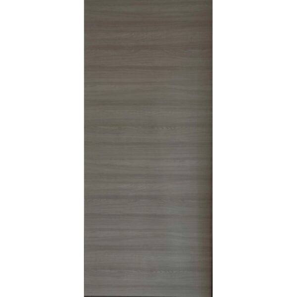 Porta grigia con venature del legno, adatta a vari set di accessori per porte.