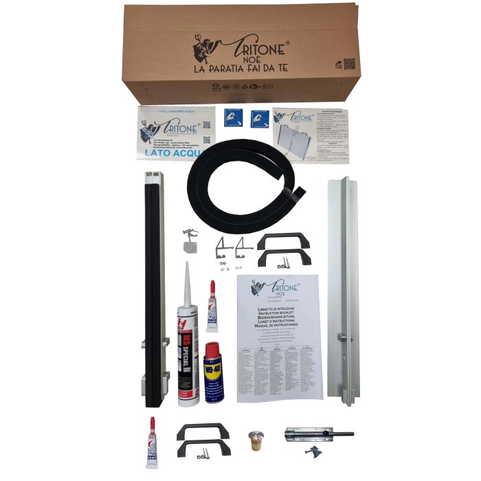 Kit accessori t.b.t. per coperture bituminose. Include sigillante, viti e istruzioni.