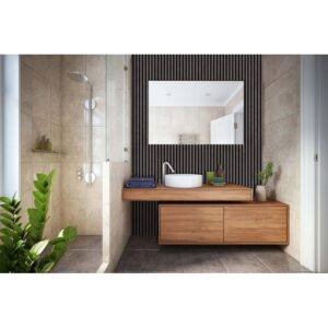 Pannello fonoassorbente decorativo PVC cemento 240x57,25x1,9 cm