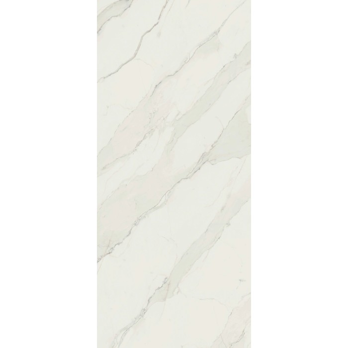 Pavimento vinilico t.b.t. effetto marmo, crema con venature grigie.