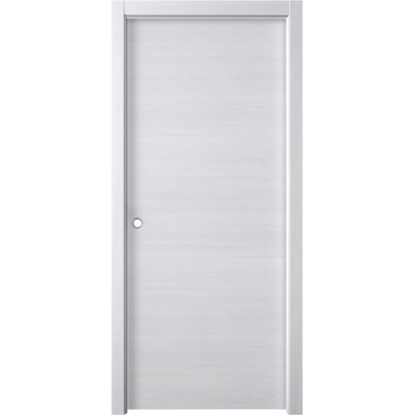 Porta interna bianca con superficie liscia e design semplice.