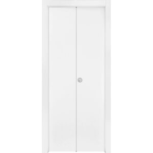 Porta interna bianca t.b.t. con serratura centrale, ideale per ambienti moderni.