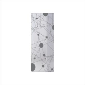Porta in vetro t.b.t. con design moderno a punti e linee per OBI.