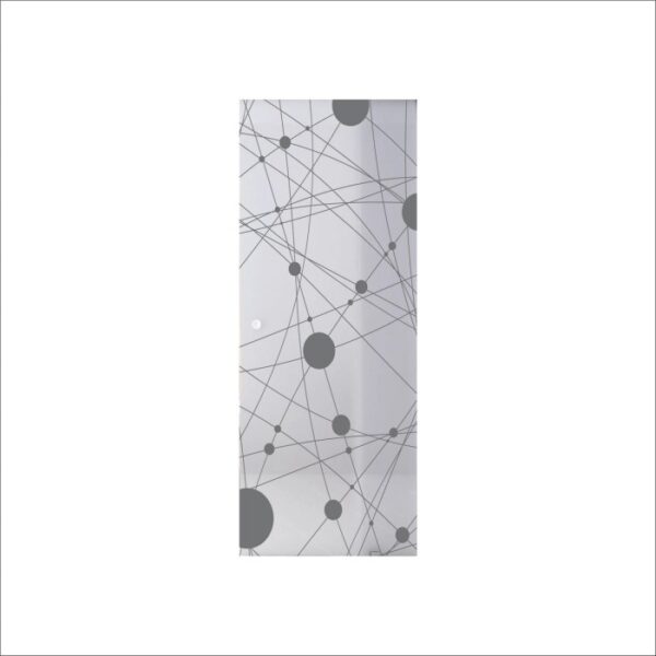 Porta in vetro t.b.t. con design moderno a punti e linee per OBI.
