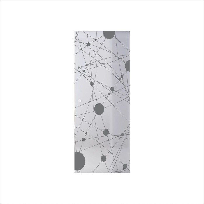 Porta in vetro t.b.t. con design moderno a punti e linee per OBI.