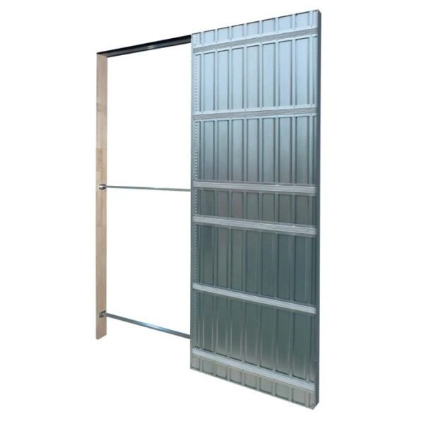 Accessori per porte in metallo: telaio e anta per sistemi di porte scorrevoli.
