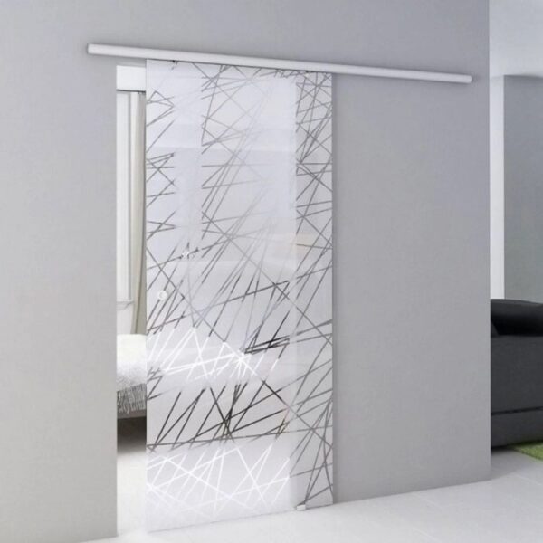 Porta scorrevole esterno muro Alu in cristallo trasparente 86x0,8x215 cm