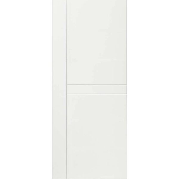 Porta interna bianca dal design semplice, accessorio per porte.
