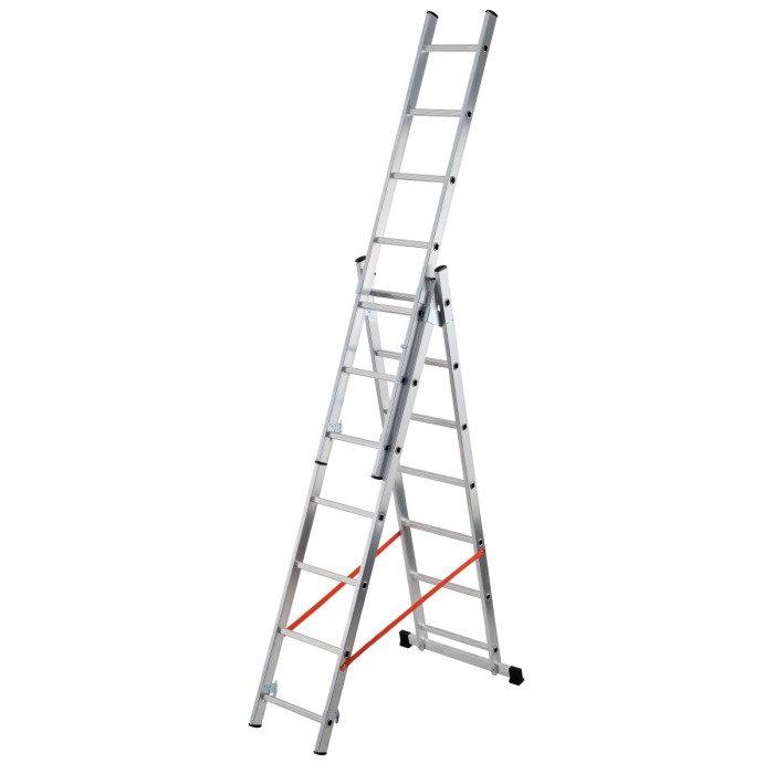 Scala trasformabile tripla Gierre in alluminio 3x7 gradini