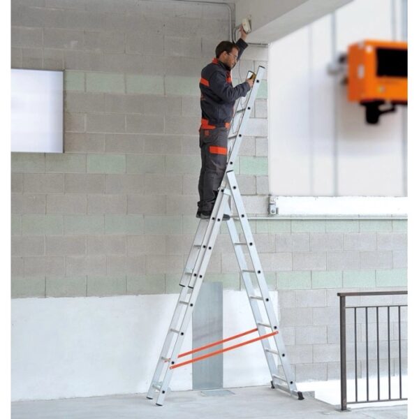 Scala trasformabile tripla Gierre in alluminio 3x7 gradini