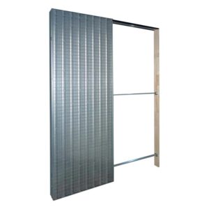Accessorio per porta scorrevole in metallo per interni, vista dettagliata.