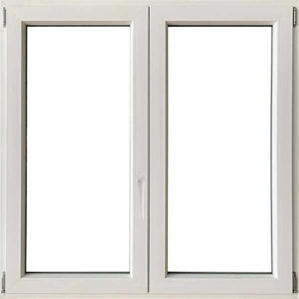 Finestra t.b.t. in PVC bianca con doppi vetri.