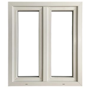 Finestra in PVC bianca a due ante. Ideale per nuove costruzioni e ristrutturazioni.