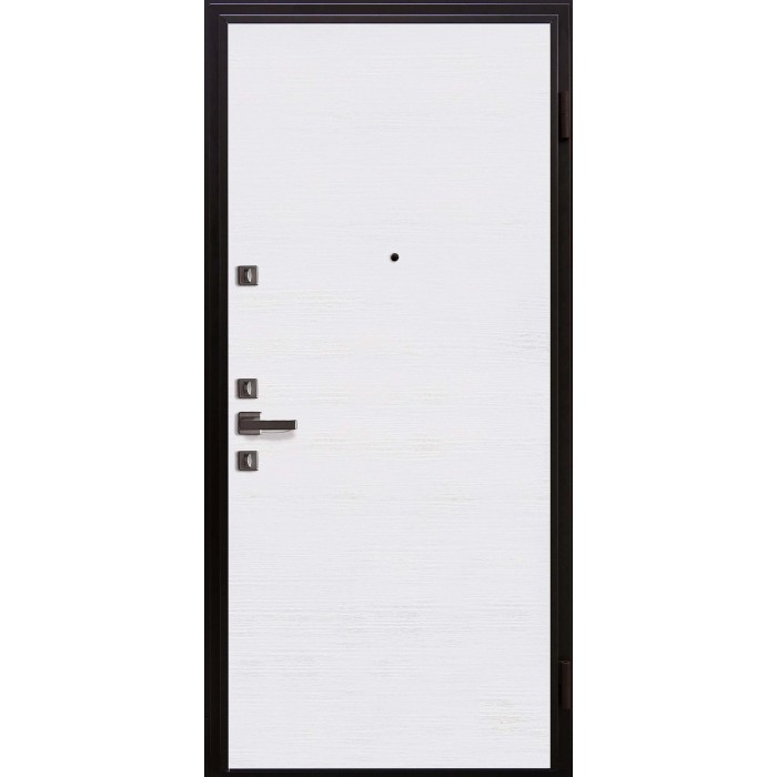 Porta blindata bianca con telaio nero. Ideale per proteggere la tua casa.