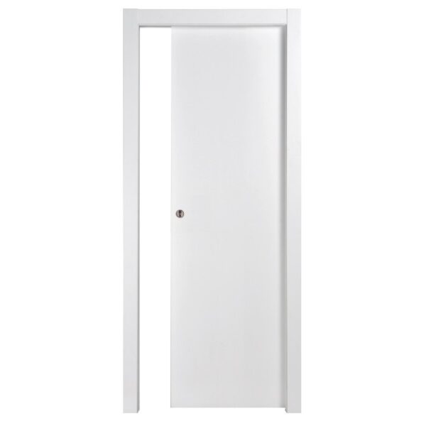 Porta interna bianca (t.b.t.) con design semplice e set maniglia.