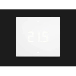 Termostato t.b.t. bianco con display digitale. Regolatore di temperatura per riscaldamento.