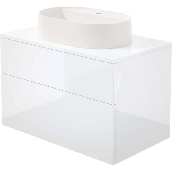 Mobile lavabo con lavabo granito Idrostile SlowMotion 800x520 mm bianco