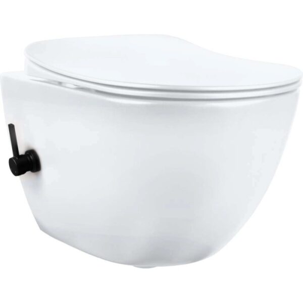 WC sospeso Artemides con funzione bidet miscelatore 37x35 cm bianco e nero