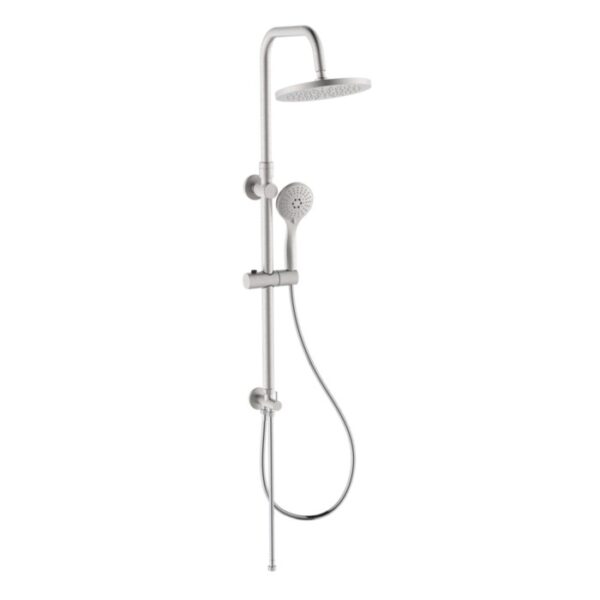 Colonna doccia t.b.t. con soffione e doccetta in look cromato.