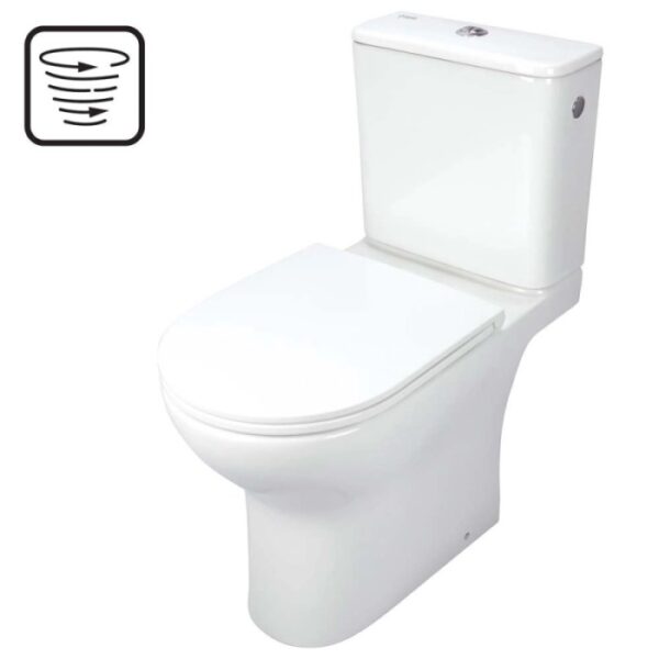 WC sospeso Genio compatto senza bordo 38,2x80,5 cm bianco
