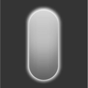 Specchio da parete ovale t.b.t. con illuminazione LED per bagno e corridoio.