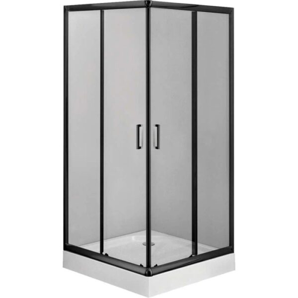 Cabina doccia Juraguá con piatto quadrato Caimito Idrostile 900x1850 mm nero