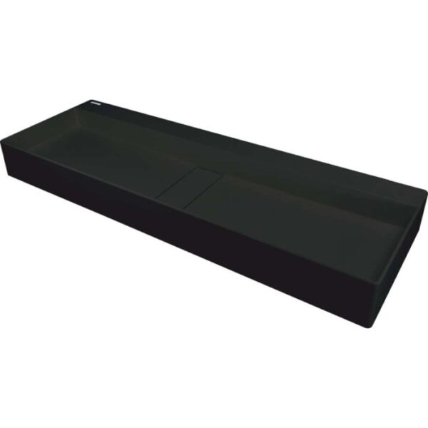 Lavabo da appoggio rettangolare Placetas Idrostile copripiletta 400x120 mm Nero
