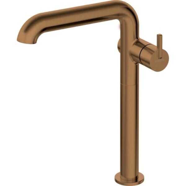 Miscelatore lavabo Limonar alto con bocca rettangolare bronzo spazzolato