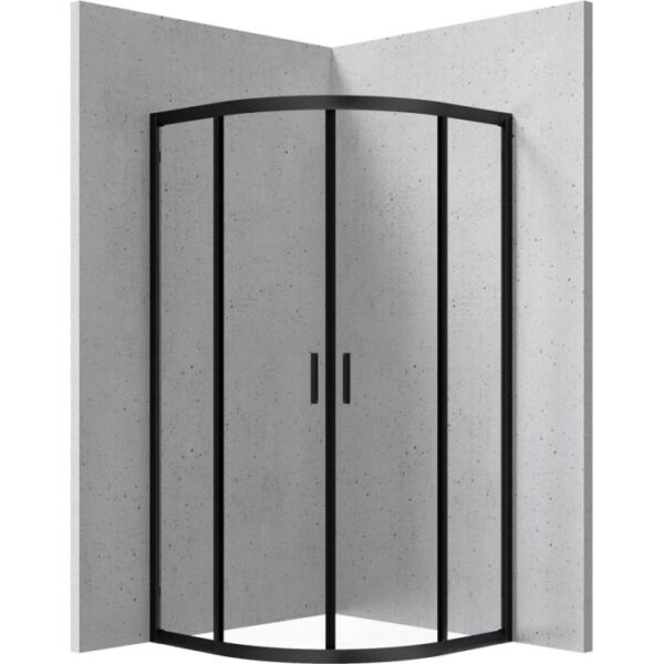 Cabina doccia semicircolare Caimito Idrostile 800x1850 mm nero