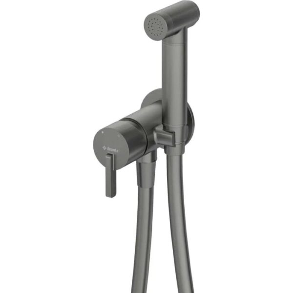 Miscelatore bidet Limonar a incasso a parete con doccetta titanio