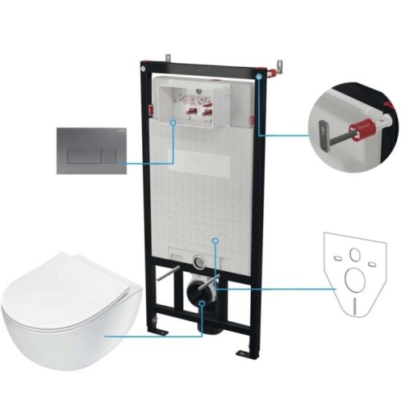 Set WC murale Artemides 6 in 1 bianco titanio