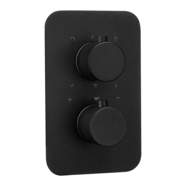 Piastra esterna per box termostatico Idrostile serie Batabanó nero opaco