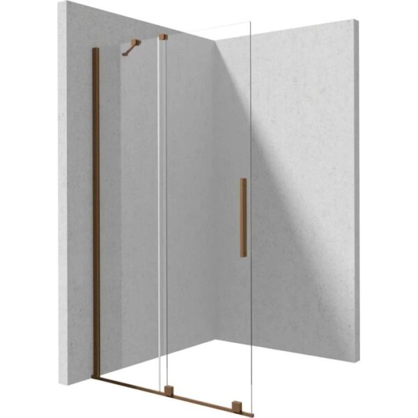 Parete doccia scorrevole Cabaiguán Idrostile vetro op 1400x1950 mm bronzo spazz