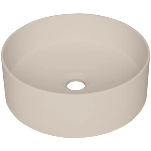Lavabo da appoggio rotondo Limonar Idrostile foro e copripiletta Beige