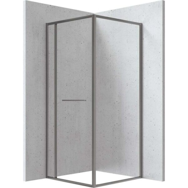 Cabina doccia quadrata Placetas Idrostile vetro trasparente 800x2000 mm titanio