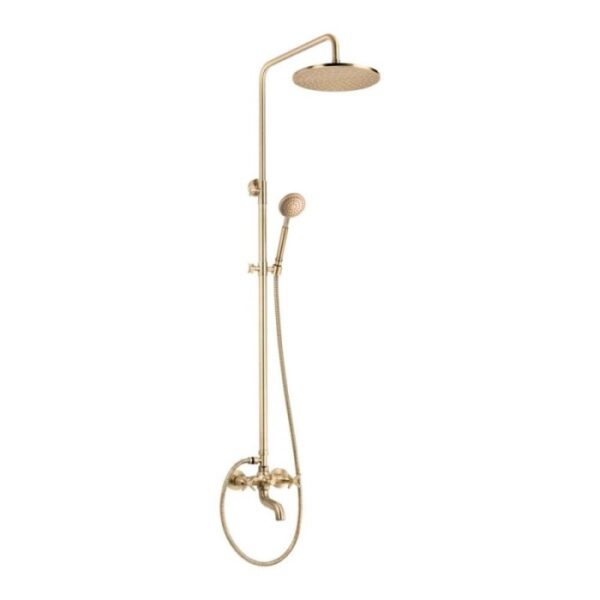 Colonna doccia vasca Idrostile collezione Madruga retro ottone Ø250 mm