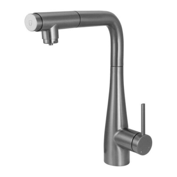 Miscelatore cucina con bocca estraibile titanio