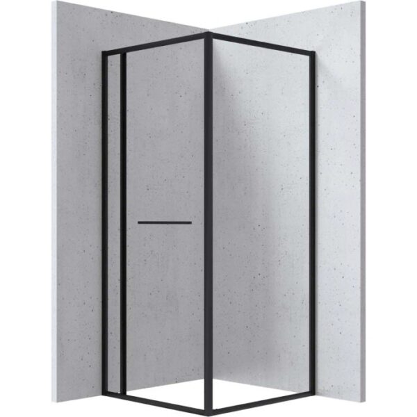 Cabina doccia quadrata Placetas Idrostile Punk vetro trasp 800x2000 mm nero