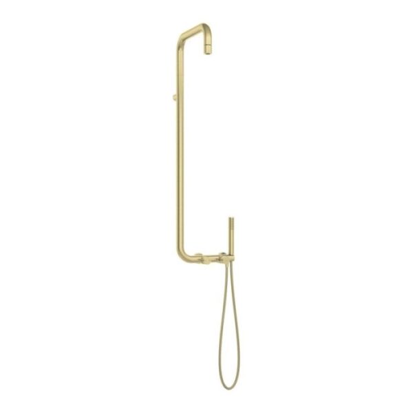 Colonna doccia miscelatore Idrostile Hexa leva fresata Ø42 mm oro spaz