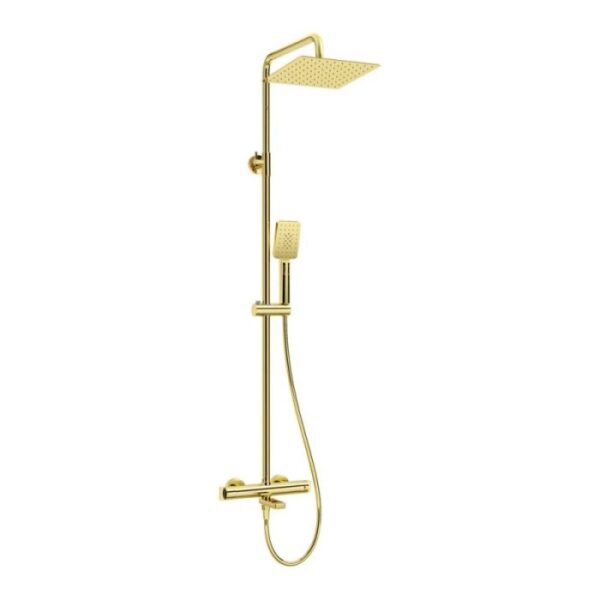 Colonna doccia con miscelatore vasca termostatico Idrostile oro 250x250 mm