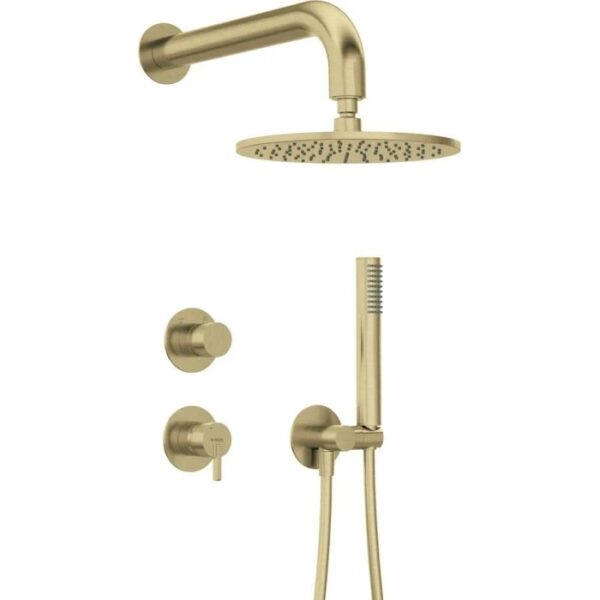 Set doccia a scomparsa con soffione doccia ø250 mm Limonar oro spazzolato