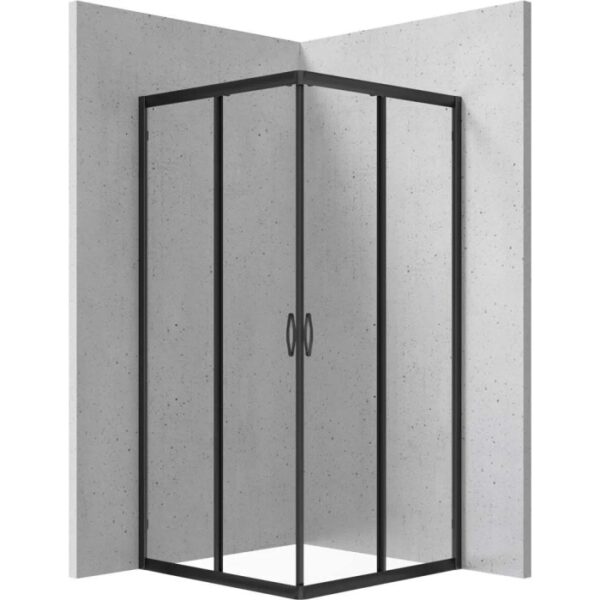 Cabina doccia quadrata Caimito Idrostile 800x1850 mm nero