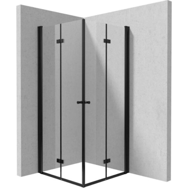 Cabina doccia quadrata Coliseo Idrostile vetro trasparente 800x2000 mm nero