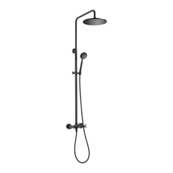 Colonna doccia Idrostile collezione Madruga stile retro cono nero Ø250 mm