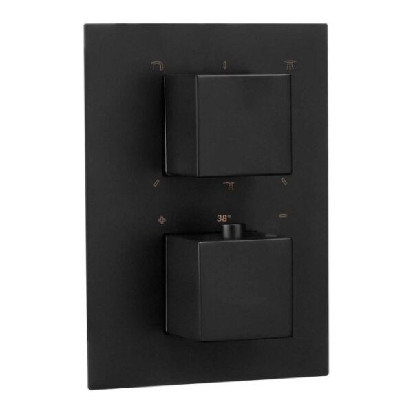 Piastra esterna per box termostatico Idrostile serie Limonar nero opaco