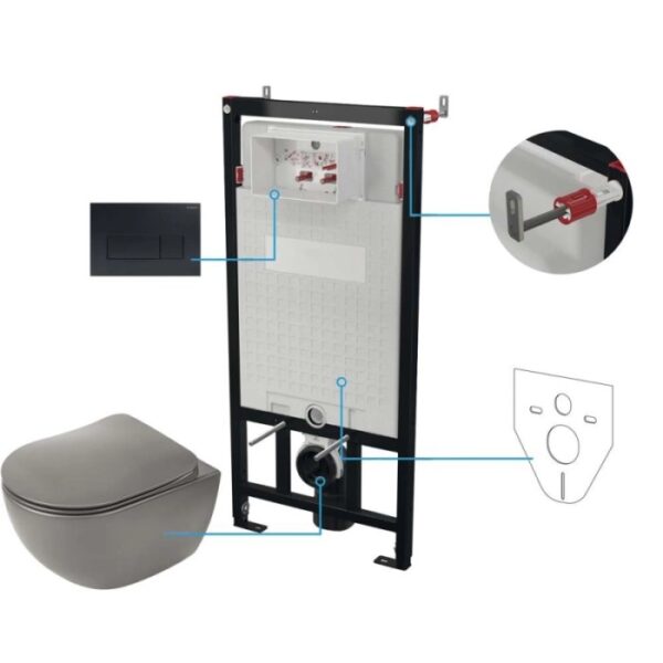 Set WC murale Artemides 6 in 1 antracite titanio