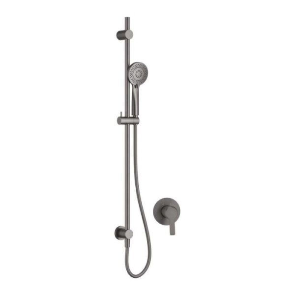 Set doccia incasso con asta scorrimento Idrostile titanio