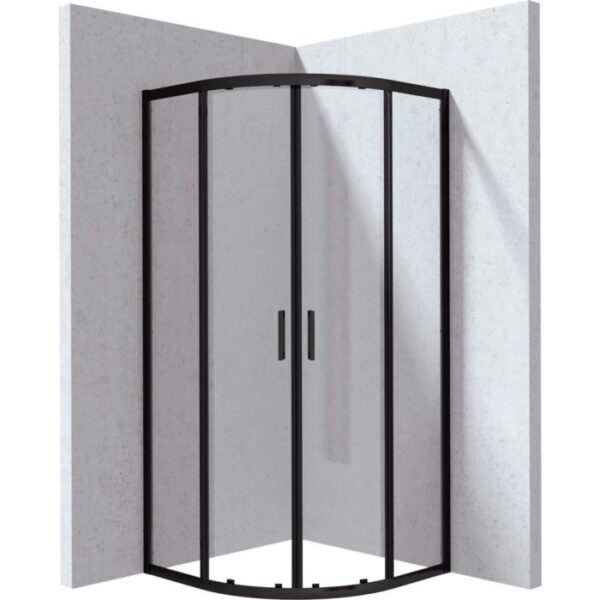 Cabina doccia semicircolare Zulueta Idrostile 800x1950 mm nero