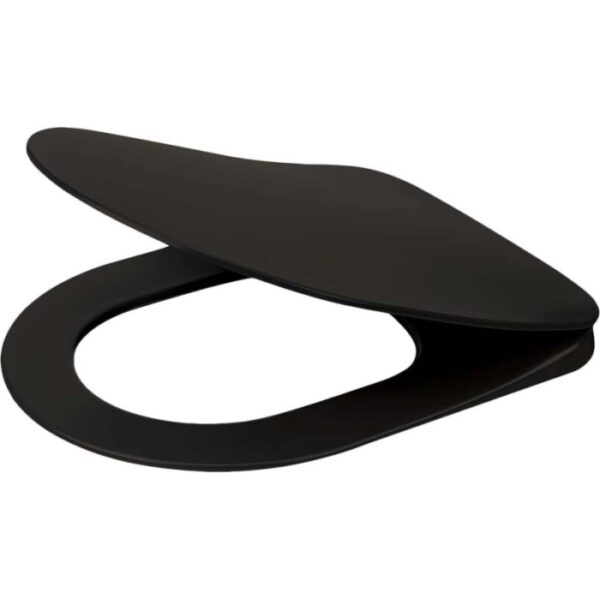 Copriwater WC slim soft-close nero 36,6 x 44,6 cm